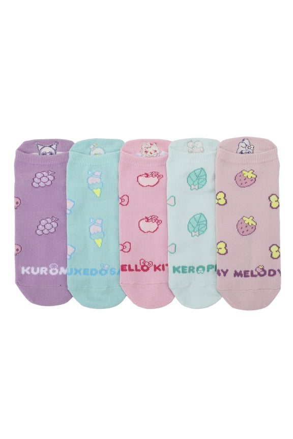 Hello Kitty & Friends Character Art Women's 5-Pair Ankle Socks
