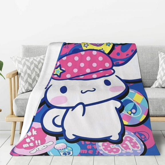 Hello Kitty Friends Cinnamoroll Blanket,Throw Blanket for Kids and Adults,Soft Plush Fleece Blanket for Bed,Couch,Travel,Cozy Queen Size Blanket, 40"x30"