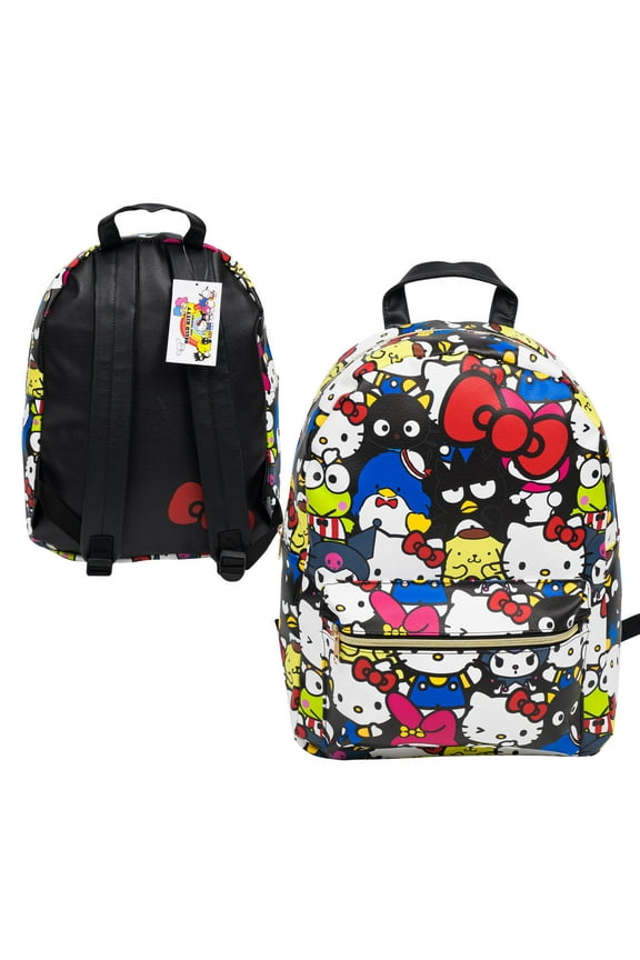 Hello Kitty & Friends Faux Leather 16" Large Backpack-Multi