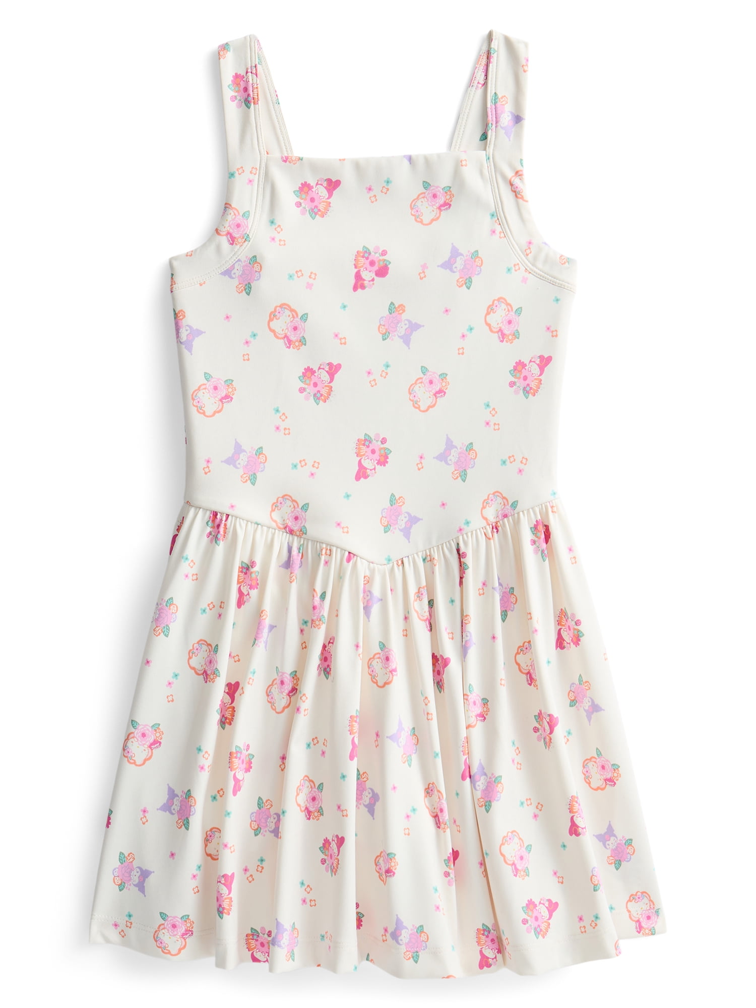 Hello Kitty and Friends Girls Active Sleeveless Dress with Built-In Shorts, Sizes 4-12