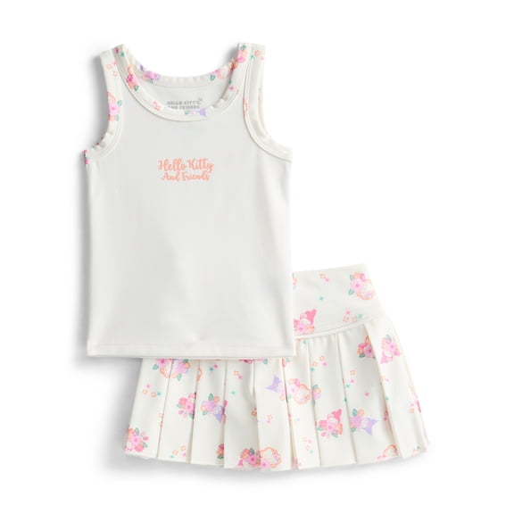 Hello Kitty & Friends Girl's Active Tank Top and Pleated Skort Set, Sizes 4-12