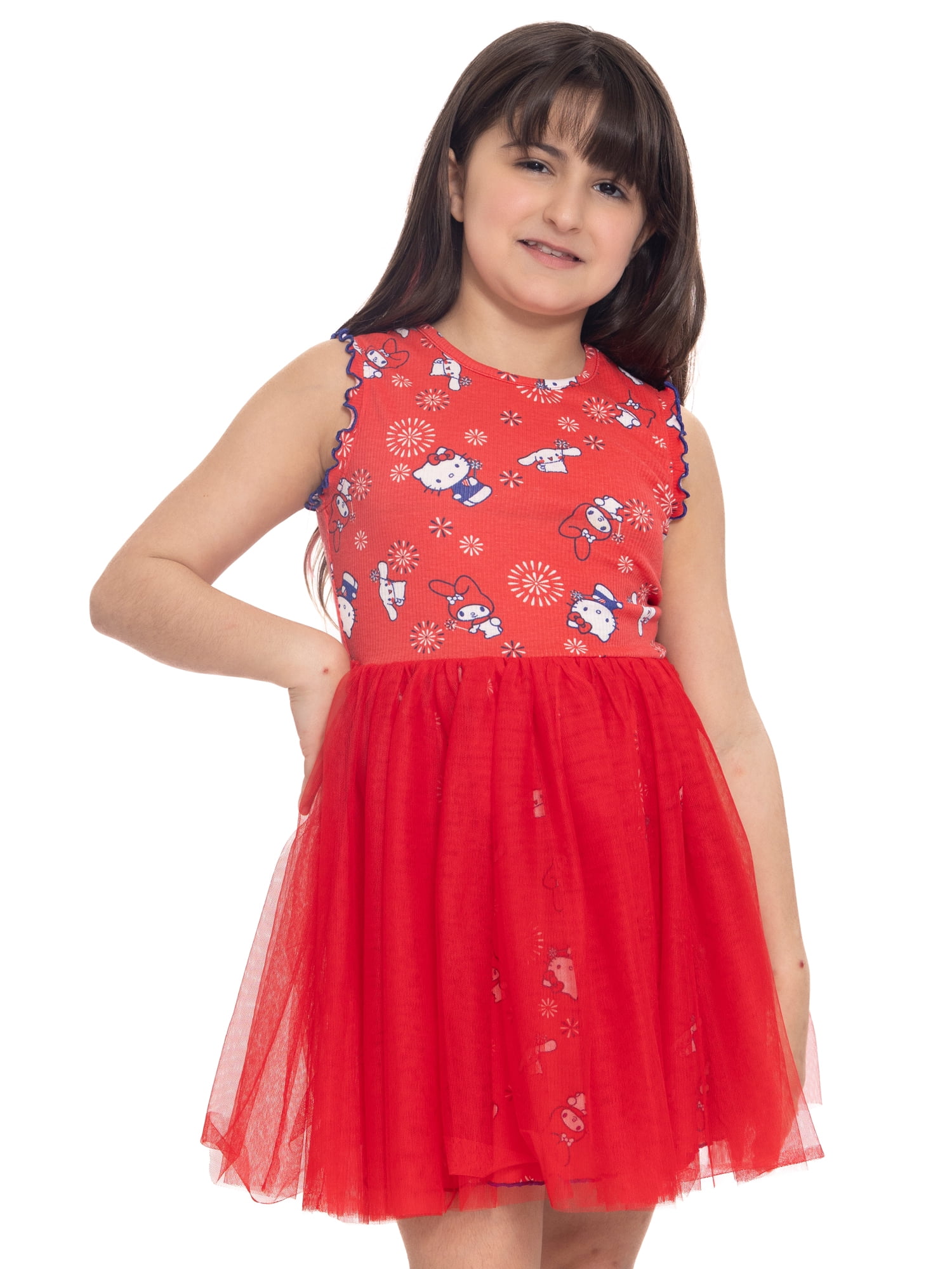 Hello Kitty & Friends Girls Printed Tank Tulle Overlay Dress, Sizes 4-12 -  Walmart Business Supplies