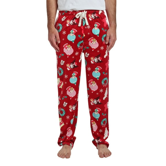 Hello Kitty & Friends Holiday All-Over Print Men's Lightweight Plush Minkey Fleece Sleep Pajama Pants-XXL