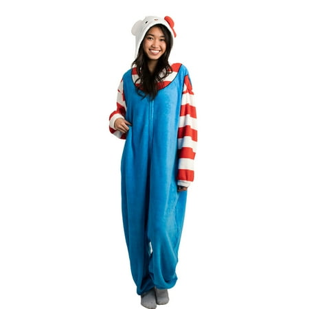 Hello Kitty & Friends Hooded Hello Kitty Kigurumi Cosplay Onesie Costume Union Suit-Medium