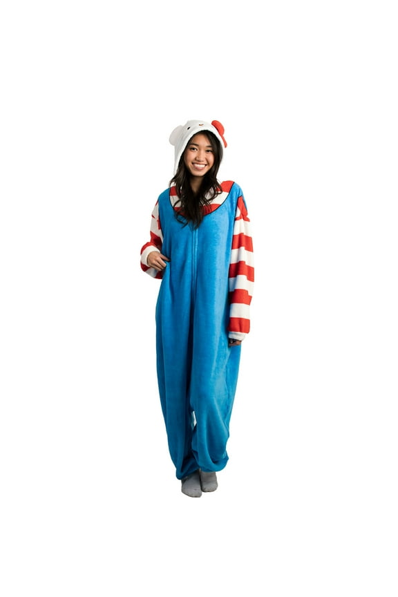 Hello Kitty & Friends Hooded Hello Kitty Kigurumi Cosplay Onesie Costume Union Suit-Medium