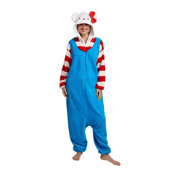 Hello Kitty & Friends Hooded Hello Kitty Kigurumi Cosplay Onesie Costume Union Suit-Medium