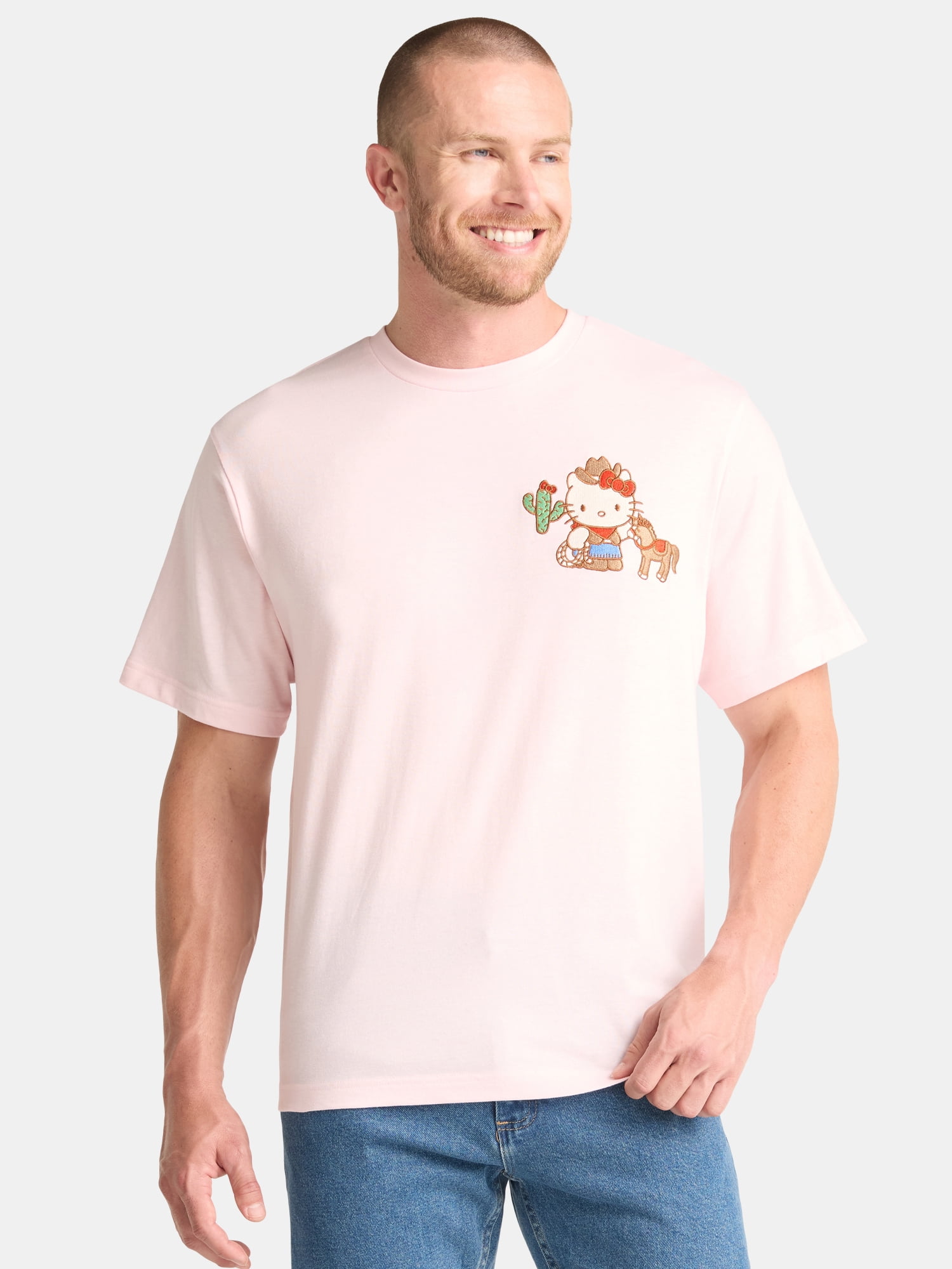 Hello Kitty & Friends Men's and Big Men's Front Back Graphic Tee with Short Sleeves, Sizes S-3XL