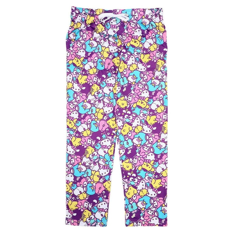 Hello Kitty Friends Multi-Colored AOP Womens Sleep Pajama Pants