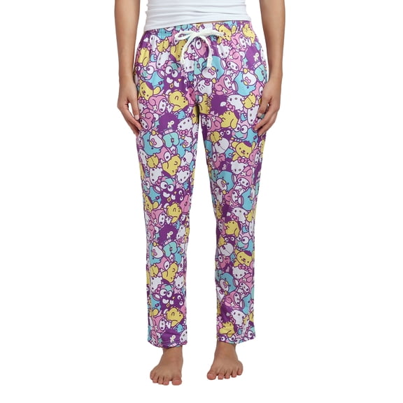 Hello Kitty Friends Multi-Colored AOP Womens Sleep Pajama Pants-Medium