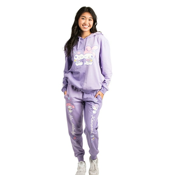 Hello Kitty & Friends My Melody and Kuromi Women's Lilac Hoodie and Joggers 2-Piece Set-Large