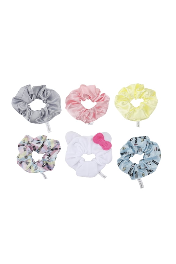 Hello Kitty & Friends Printed Fabric Hair Scrunchies (6-Piece Set)