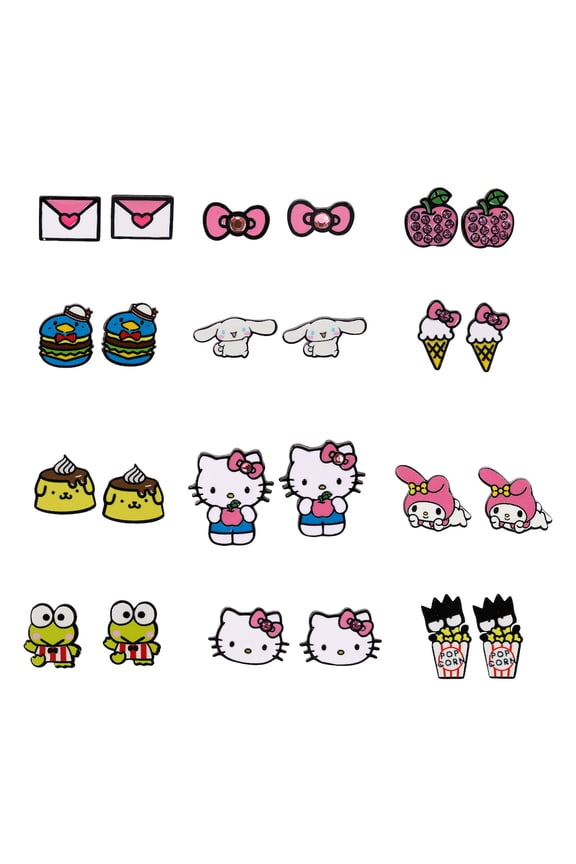 Hello Kitty & Friends Snacktime 12-Pair Earring Set
