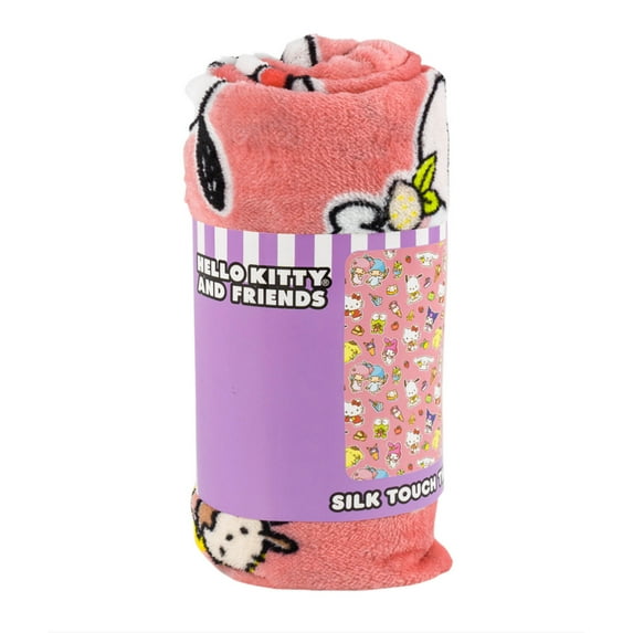 Hello Kitty & Friends Soft Silky Fleece Throw 40"x50" Kids Blanket “Sweetest Friends”