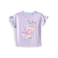 thumbnail image 1 of Hello Kitty and Friends Toddler Girls Ruffle Graphic Tee with Short Sleeves, Sizes 12M-5T, 1 of 7