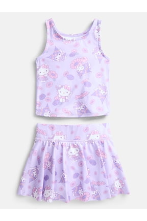Hello Kitty & Friends Toddler Girls Active Print Tank and Skort Set, 2-Piece, Sizes 12M-5T