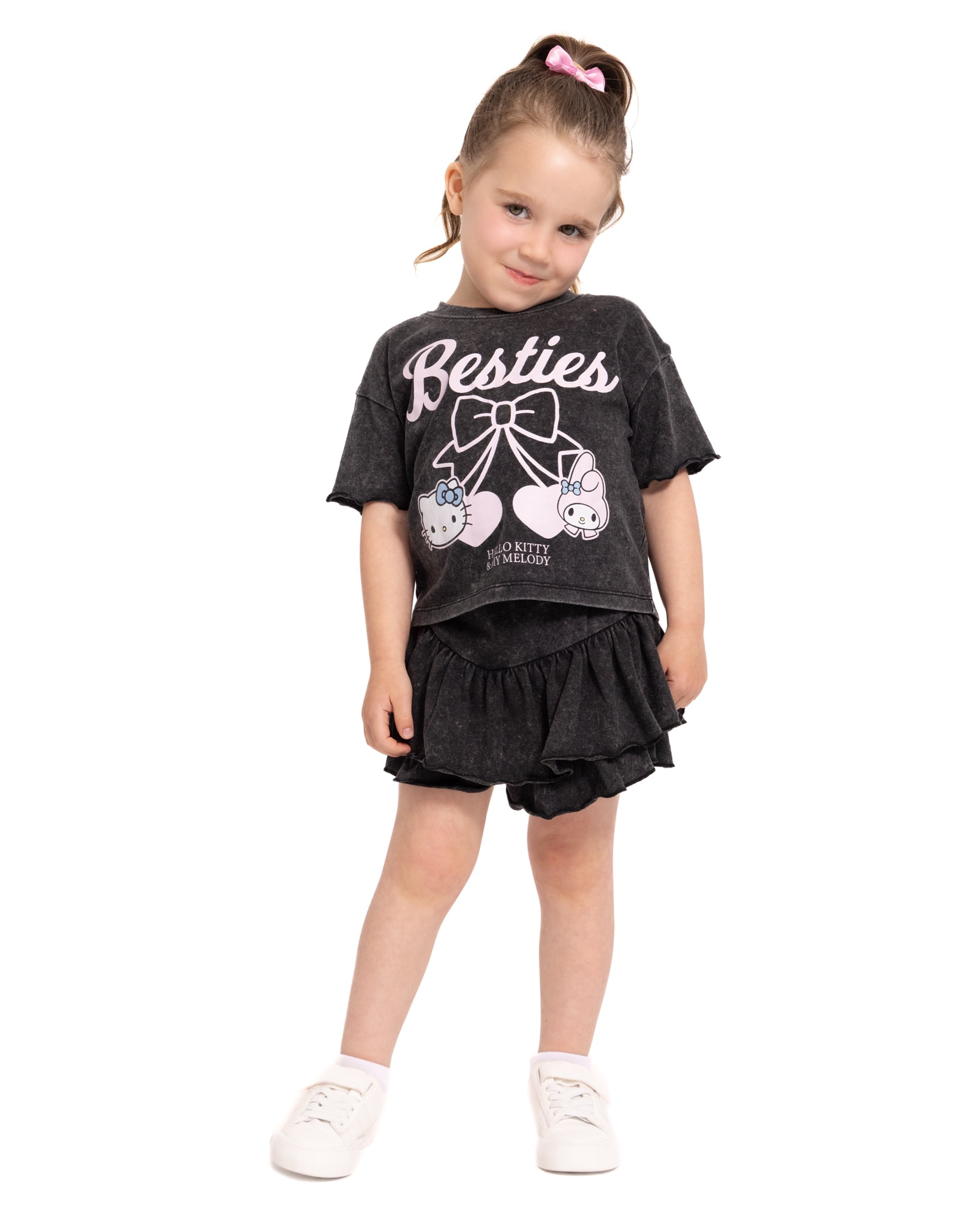 Hello Kitty & Friends Toddler Girls Graphic Tee and Skort Set, 2 Piece, Sizes 12M-5T