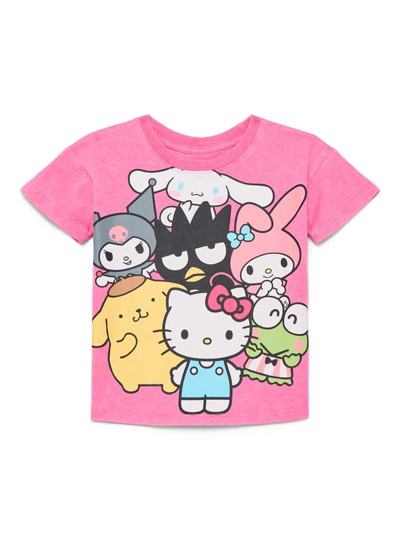 Hello Kitty and Friends Toddler Graphic Crewneck Tee with Short Sleeves, Sizes 12M-5T