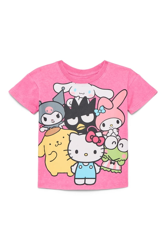 Hello Kitty and Friends Toddler Graphic Crewneck Tee with Short Sleeves, Sizes 12M-5T