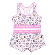 STITCH Hello Kitty & Friends Woman's and Juniors Racerback Bra & Boyshort Underwear set, 2-Pack, Size S-XL