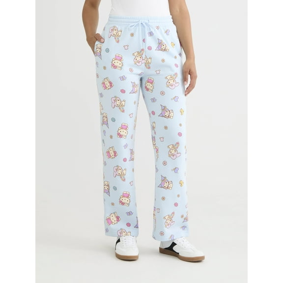 Hello Kitty & Friends Women's Graphic Fleece Joggers, Sizes XXS-XXL