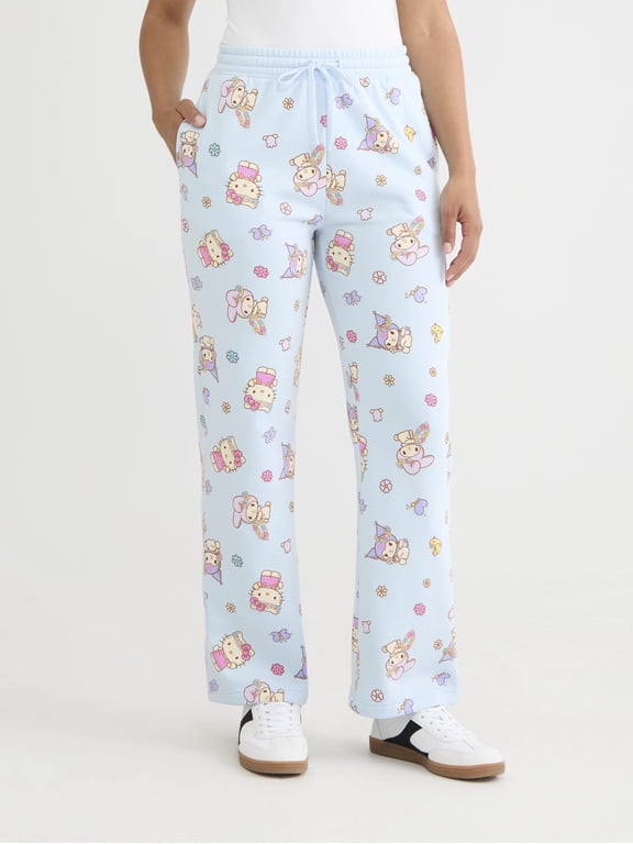 Hello Kitty & Friends Women's Graphic Fleece Joggers, Sizes XXS-XXL