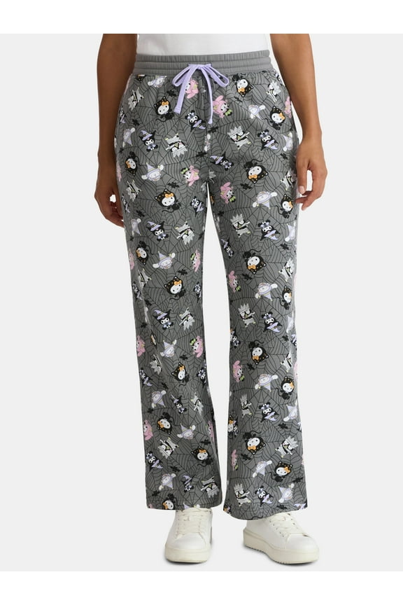 Hello Kitty and Friends Women's Halloween Print Fleece Jogger Pants, Sizes XXS-XXL