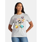 Hello Kitty & Friends Women's Halloween Graphic Tee with Short Sleeves, Sizes XXS-XXL