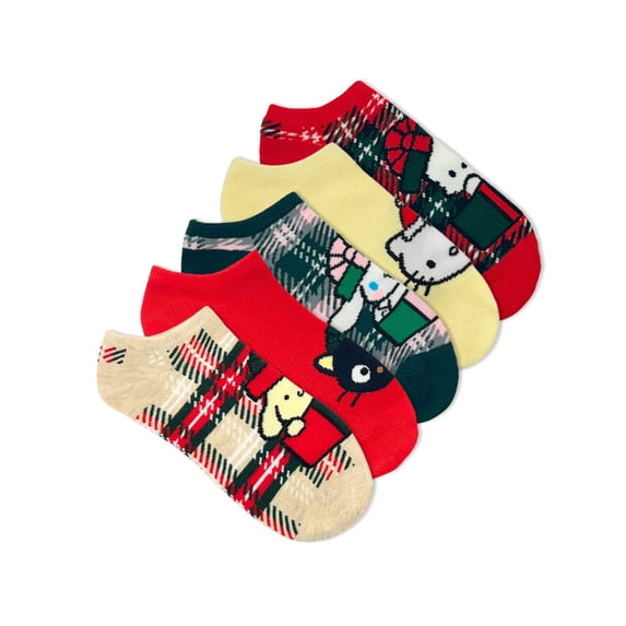 Hello Kitty & Friends Women's Holiday No-Show Socks, 5-Pack, Size 4-10