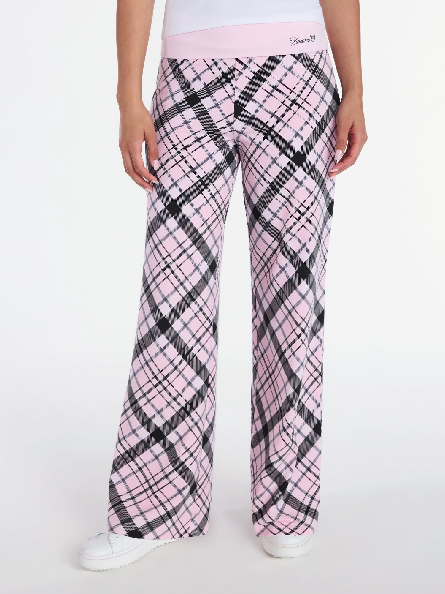 Hello Kitty and Friends Kuromi Women’s Plaid Foldover Pants, Sizes XXS-XXL
