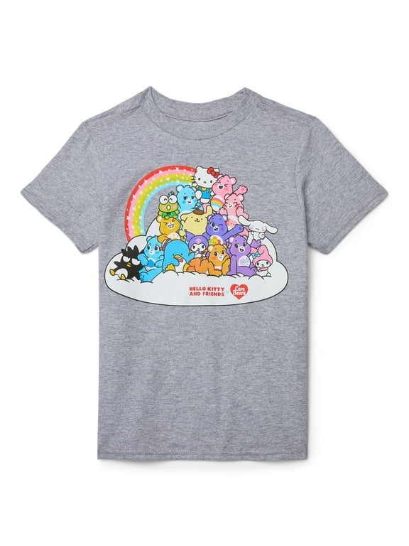 Hello Kitty & Friends and Care Bears Graphic Tee with Short Sleeves, Sizes XS-XL