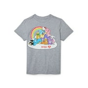 HELLO KITTY & FRIENDS AND CAREBEARS Hello Kitty & Friends and Care Bears Graphic Tee with Shorts Sleeves, Sizes XS-XL