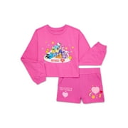 HELLO KITTY & FRIENDS AND CAREBEARS Hello Kitty & Friends x Care Bears Girls Graphic Tee and Shorts Set, 2-Piece, Sizes XS-L
