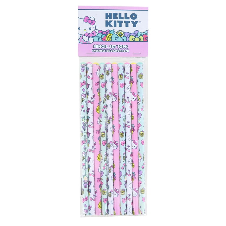 Hello Kitty Fruit 10 Piece Pencil Set - Sanrio School Supplies