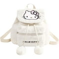 thumbnail image 1 of Hello Kitty Furry Backpack Plush Dayback Cartoon Plush Travel Backpack Anime Cute Mini Backpack for Travel Daypack White, 1 of 8