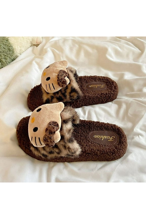 Hello Kitty Fuzzy Slippers Women Cute Fluffy House Shoes Warm Cozy Birthday Valentine S Day Gift 38 39