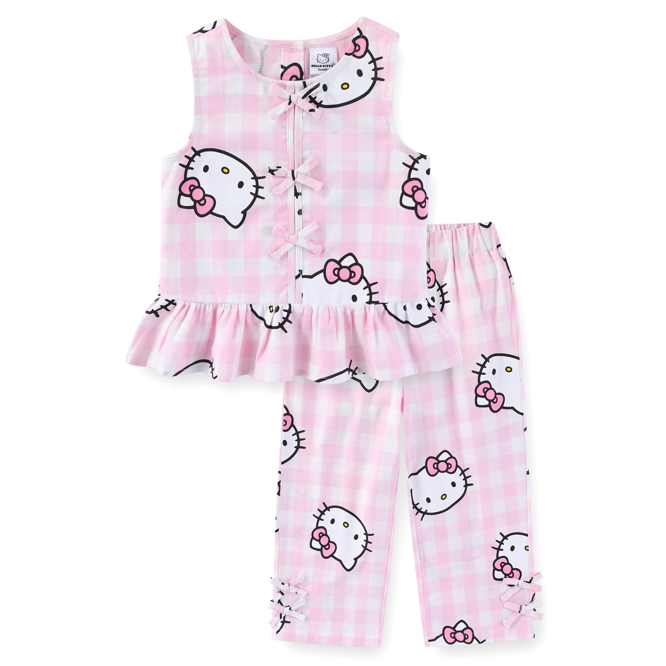 Hello Kitty Gingham Top and Pants Set (Girls), 2 Piece Set, Sizes 4-10