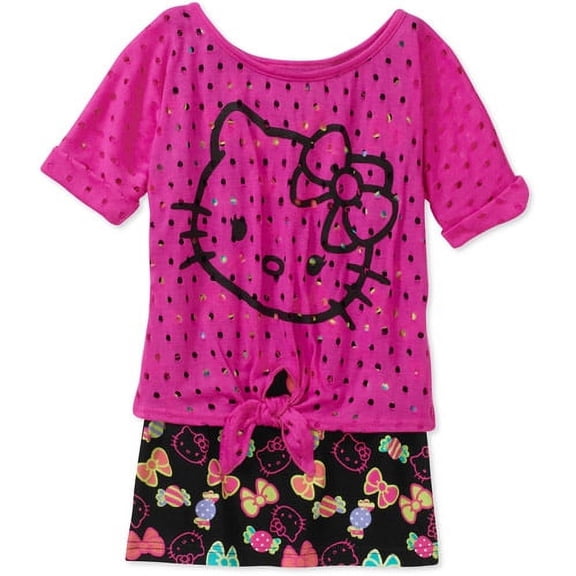Hello Kitty Girl Short Sleeve Shirt Size S 6/6X