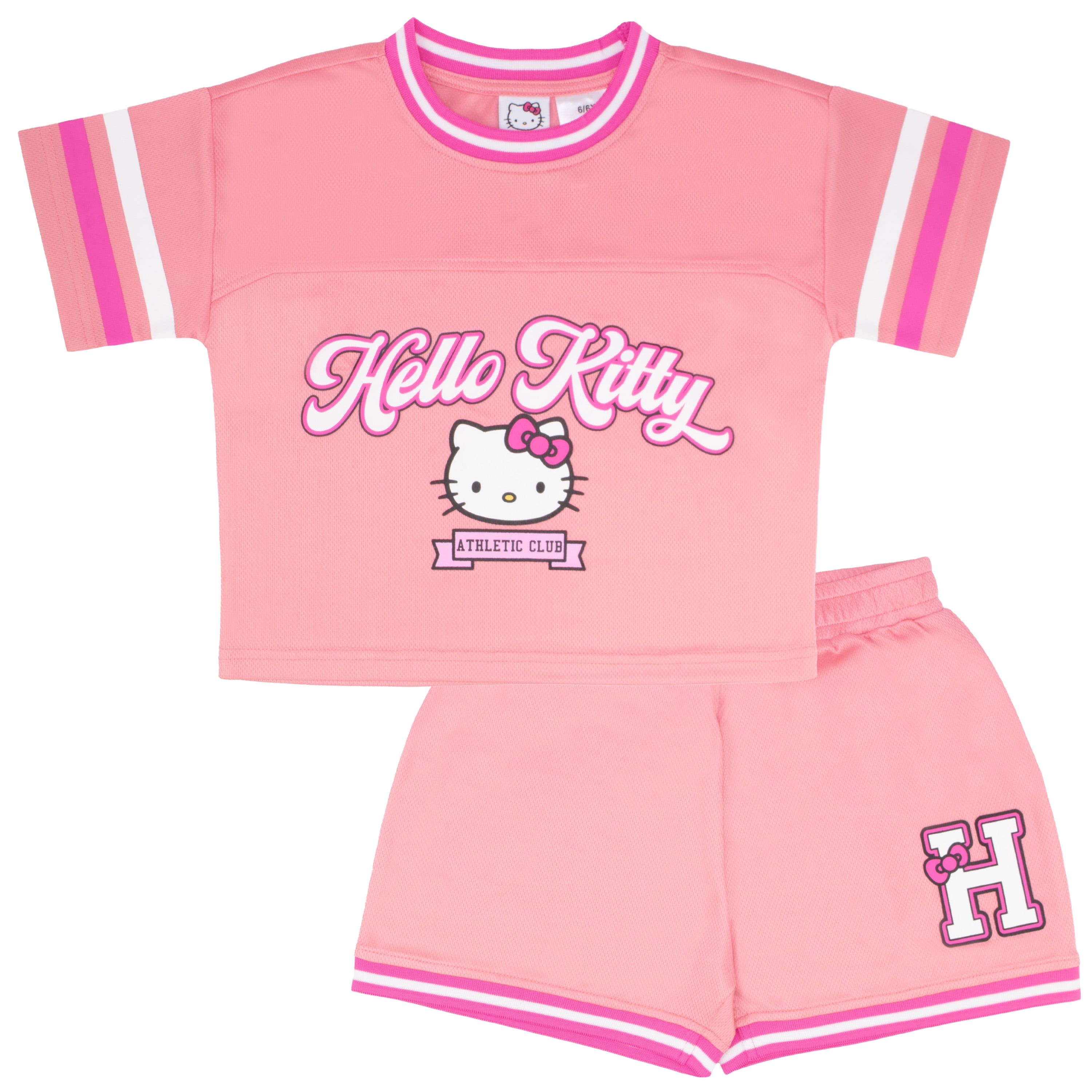 Hello Kitty Graphic Cropped Football Jersey – Women’s Fun Style