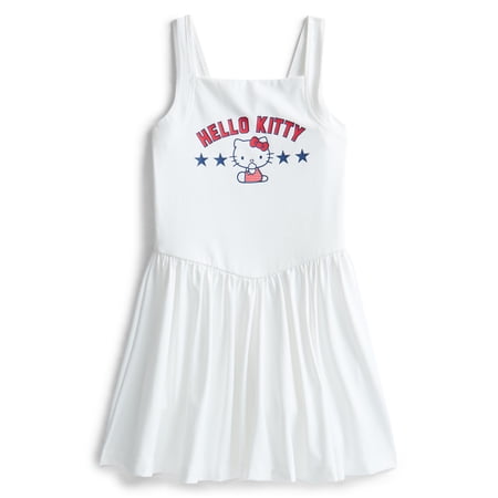 Hello Kitty Girls Active Sleeveless Dress with Built-In Shorts, Sizes 4-12