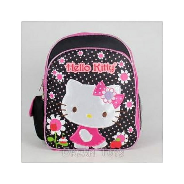 Hello Kitty Girl's Flowers Black/Pink 12 Backpack 05313