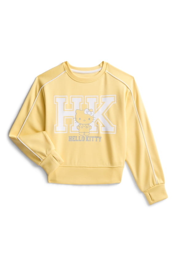Hello Kitty Girls Active Graphic Crewneck Sweatshirt from Long Sleeves, Sizes 4-12