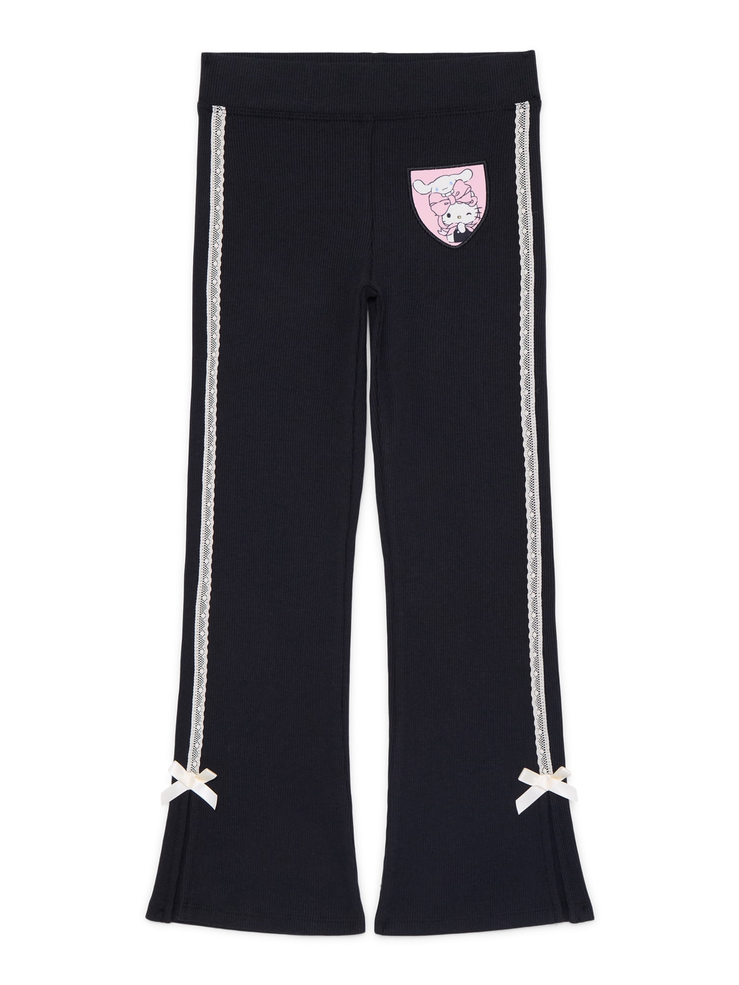 Hello Kitty Girls Pants with Lace Applique & Bows, Sizes 4-16