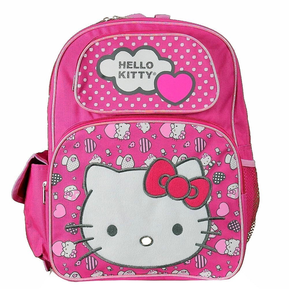 Hello Kitty - Brandclub - Hello Kitty Girl's Pink Hearts/Dots School  Backpack