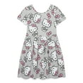 thumbnail image 1 of Hello Kitty Girls' Allover Print Dress with Short Sleeves, Sizes 4-12, 1 of 8
