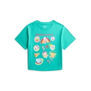 Hello Kitty Girls Graphic Embellished Crewneck Tee with Short Sleeves, Sizes 4-16