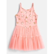 Hello Kitty Girls Sleeveless Allover Print Tulle Romper, Sizes 4-12