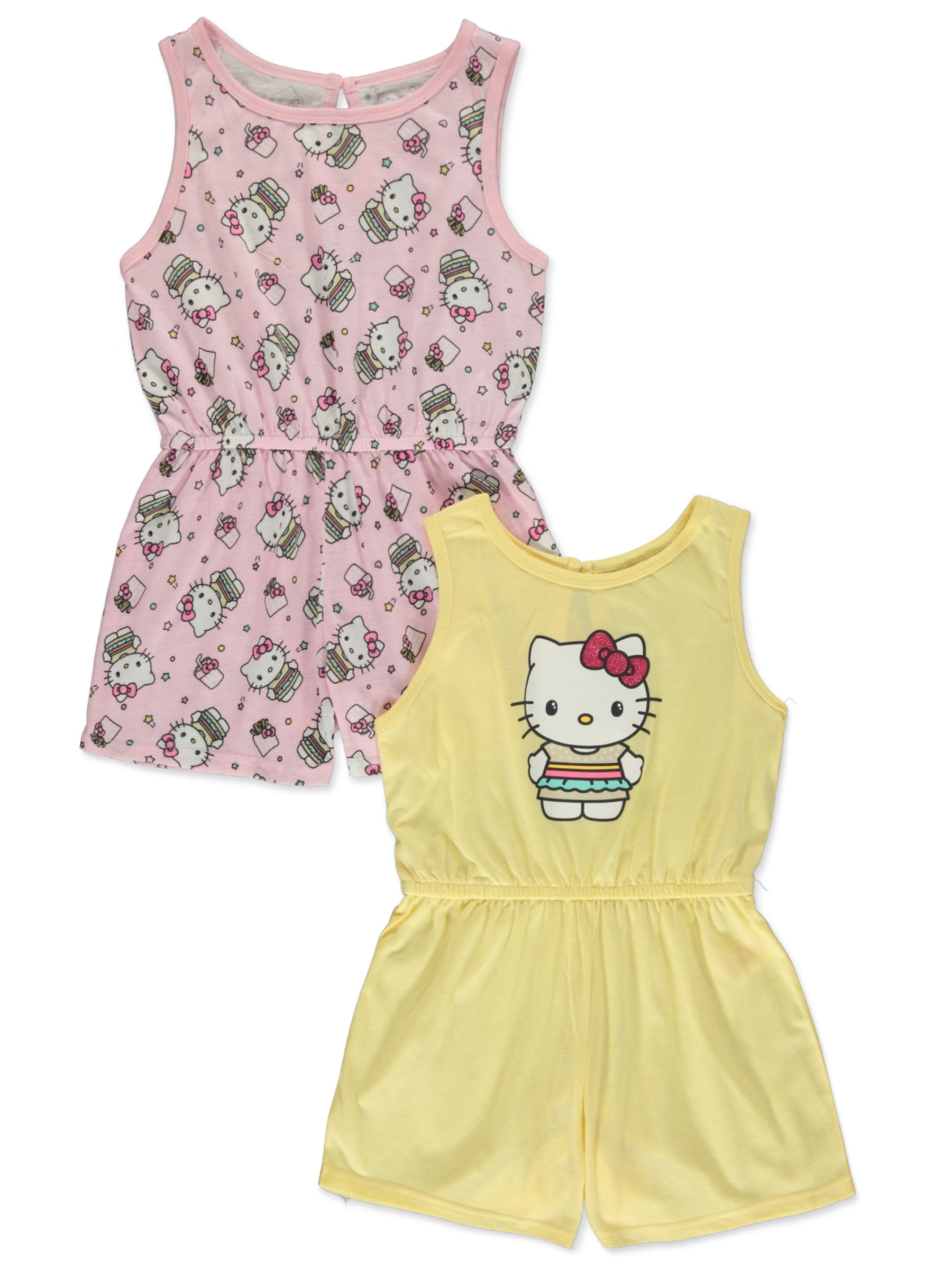 Hello Kitty Girls' 2-Pack Snack Rompers Color: multi Size: 8 - 10