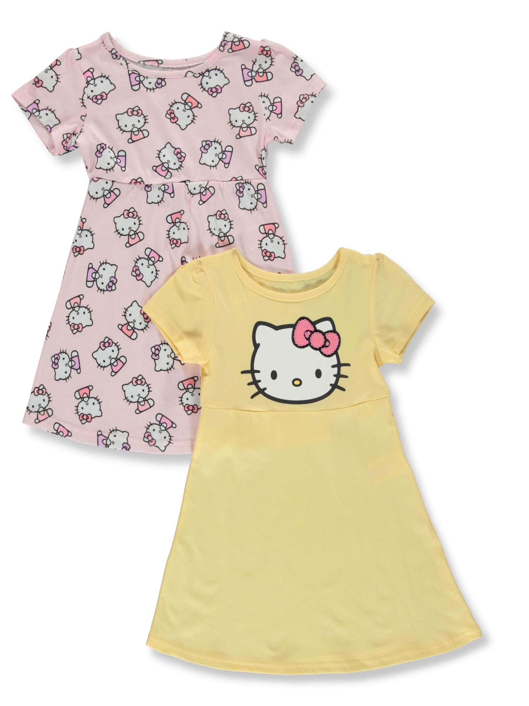 Hello Kitty Girls' 2-Pack T-Shirt Dress Set Color: multi Size: 5 - 6