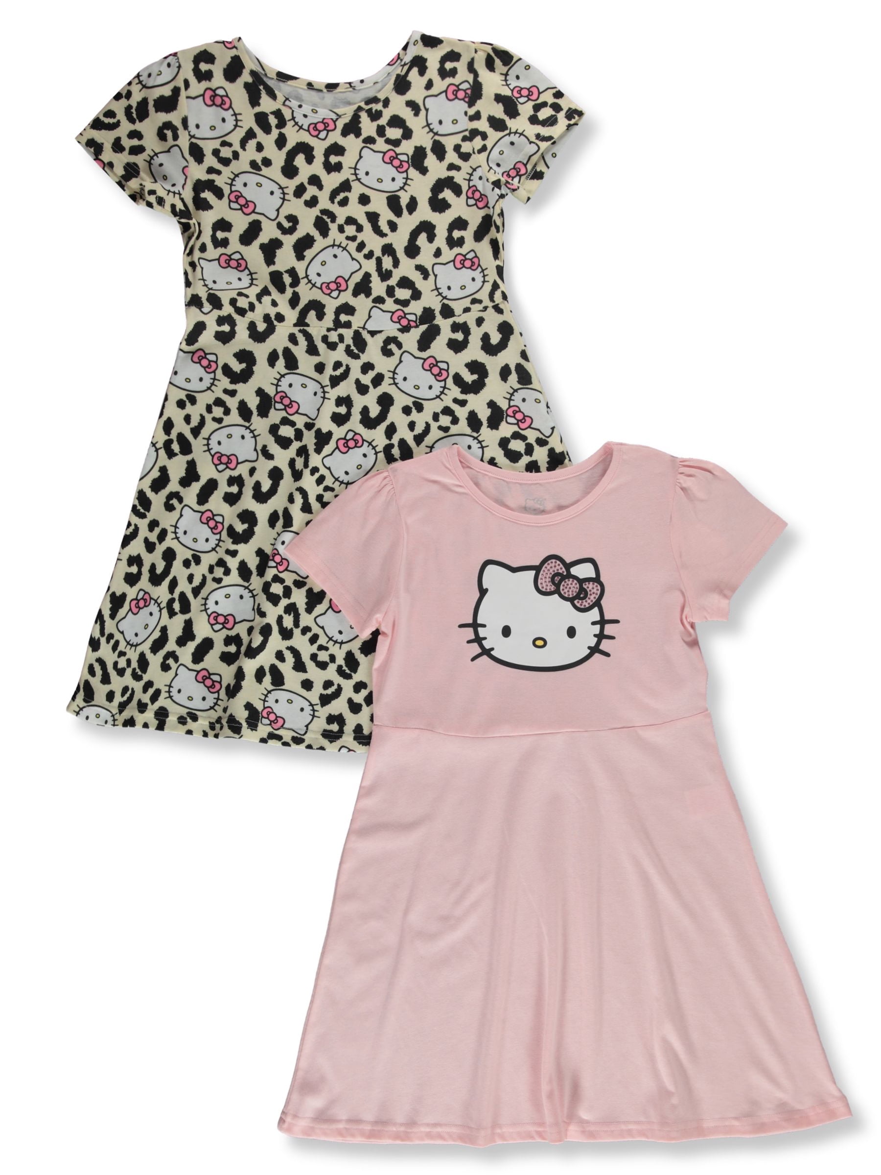Hello Kitty Girls' 2-Pack T-Shirt Dress Set Color: multi Size: 6x