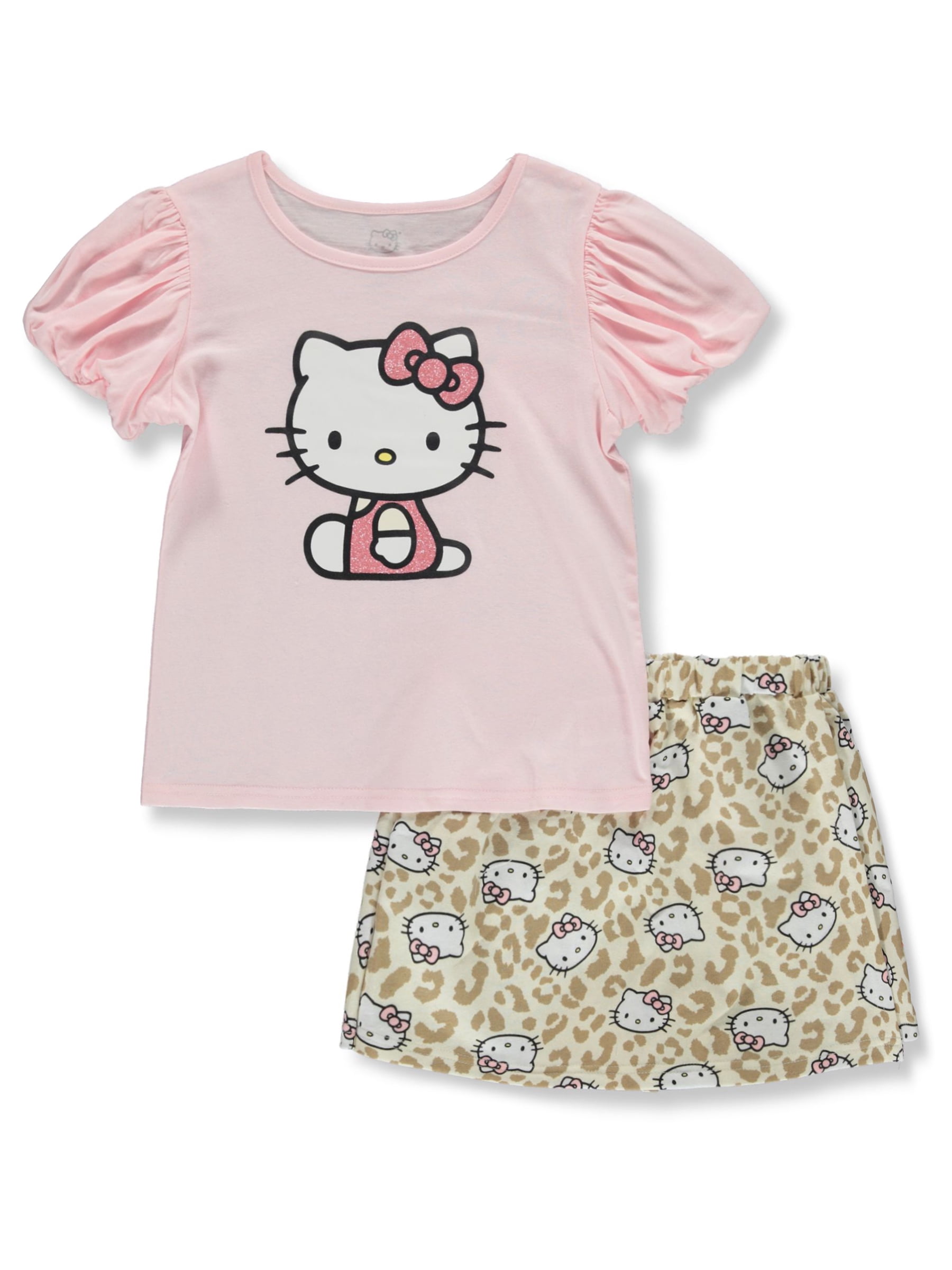 Hello Kitty Girls' 2-Piece Skorts Set Outfit Color: pink/multi Size: 5 - 6